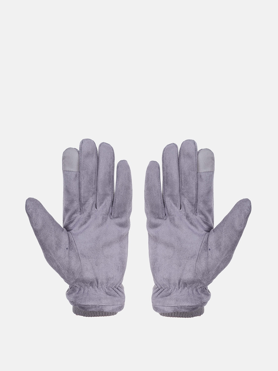

FabSeasons Women Grey Solid Suede Winter Gloves