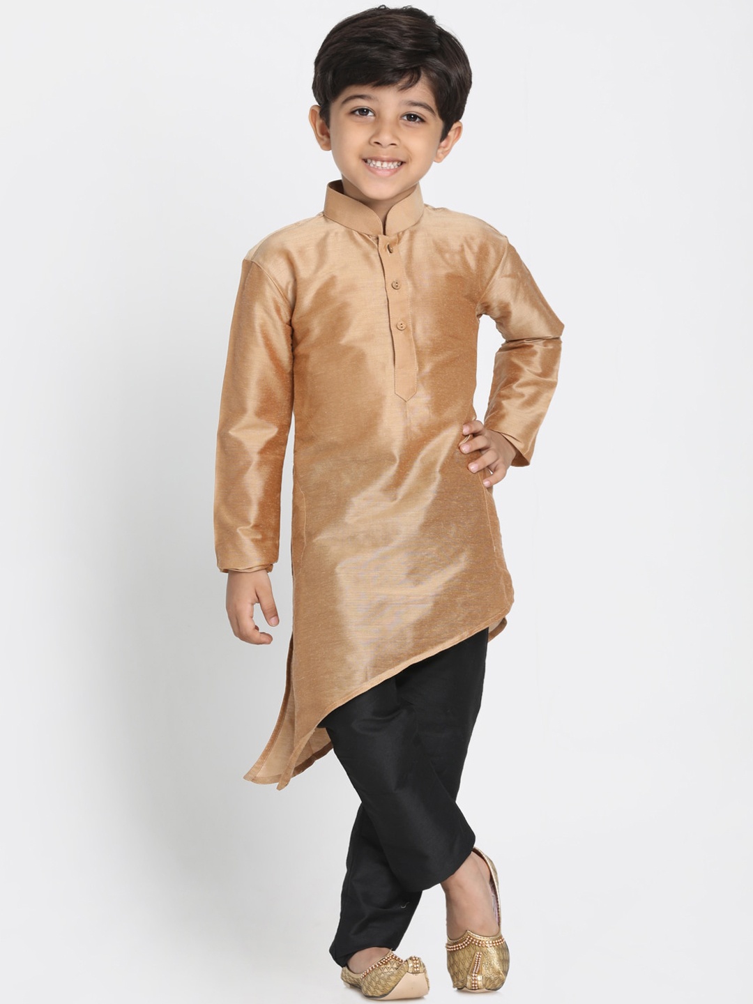 

JBN Creation Boys Gold-Toned Angrakha Kurta with Trousers