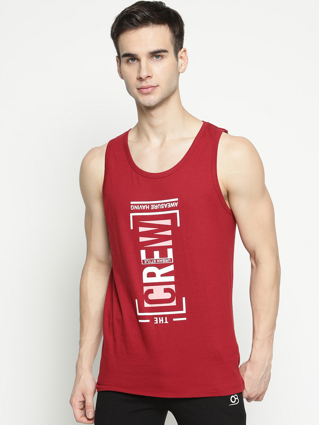 

V2 Value & Variety Men Maroon & White Typographic Printed Cotton Innerwear Vests