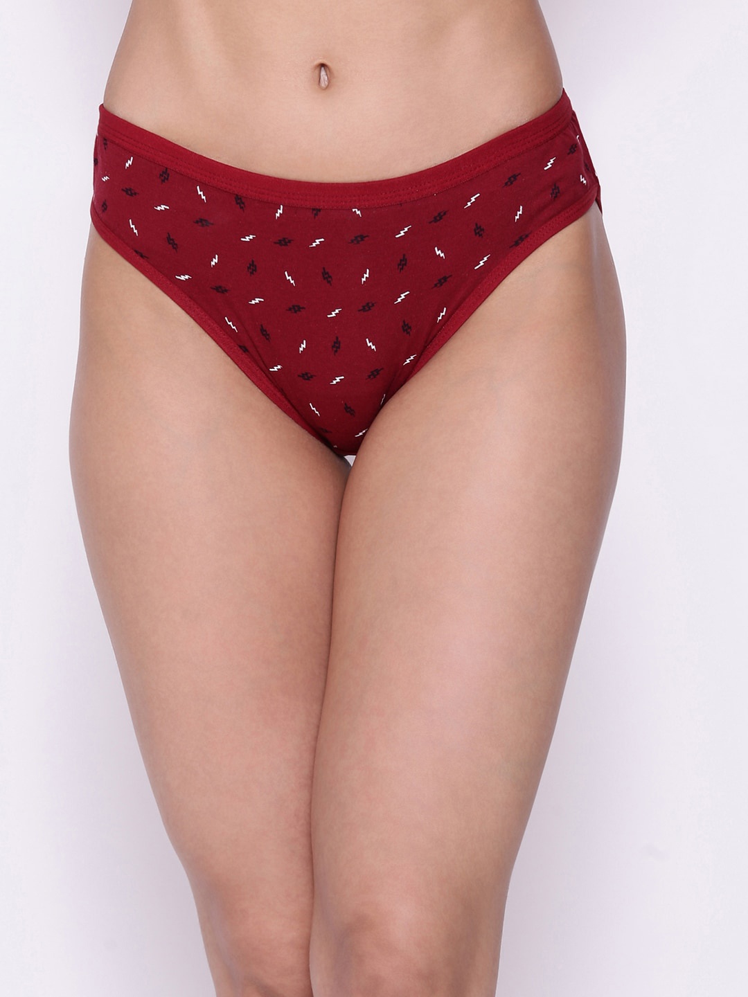 

Clovia Women Maroon & White Printed Cotton Bikini Briefs PN3465P09S