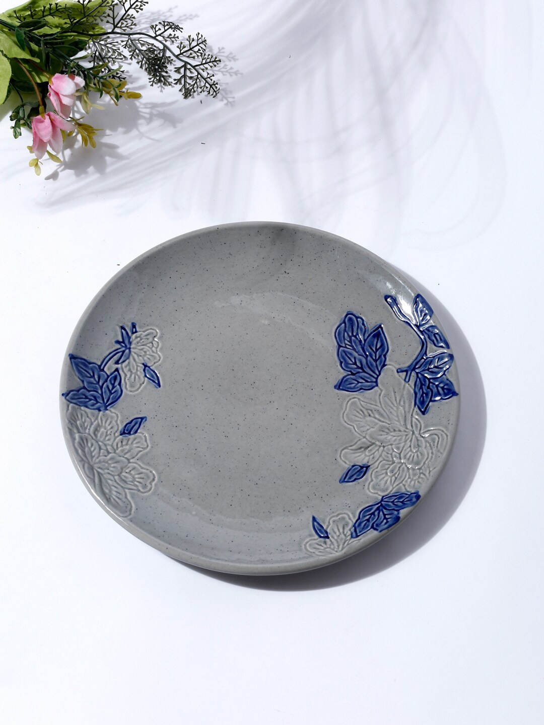

Fabindia Grey & Blue 1 Pc Ceramic Mudit Hand-Painted Plate