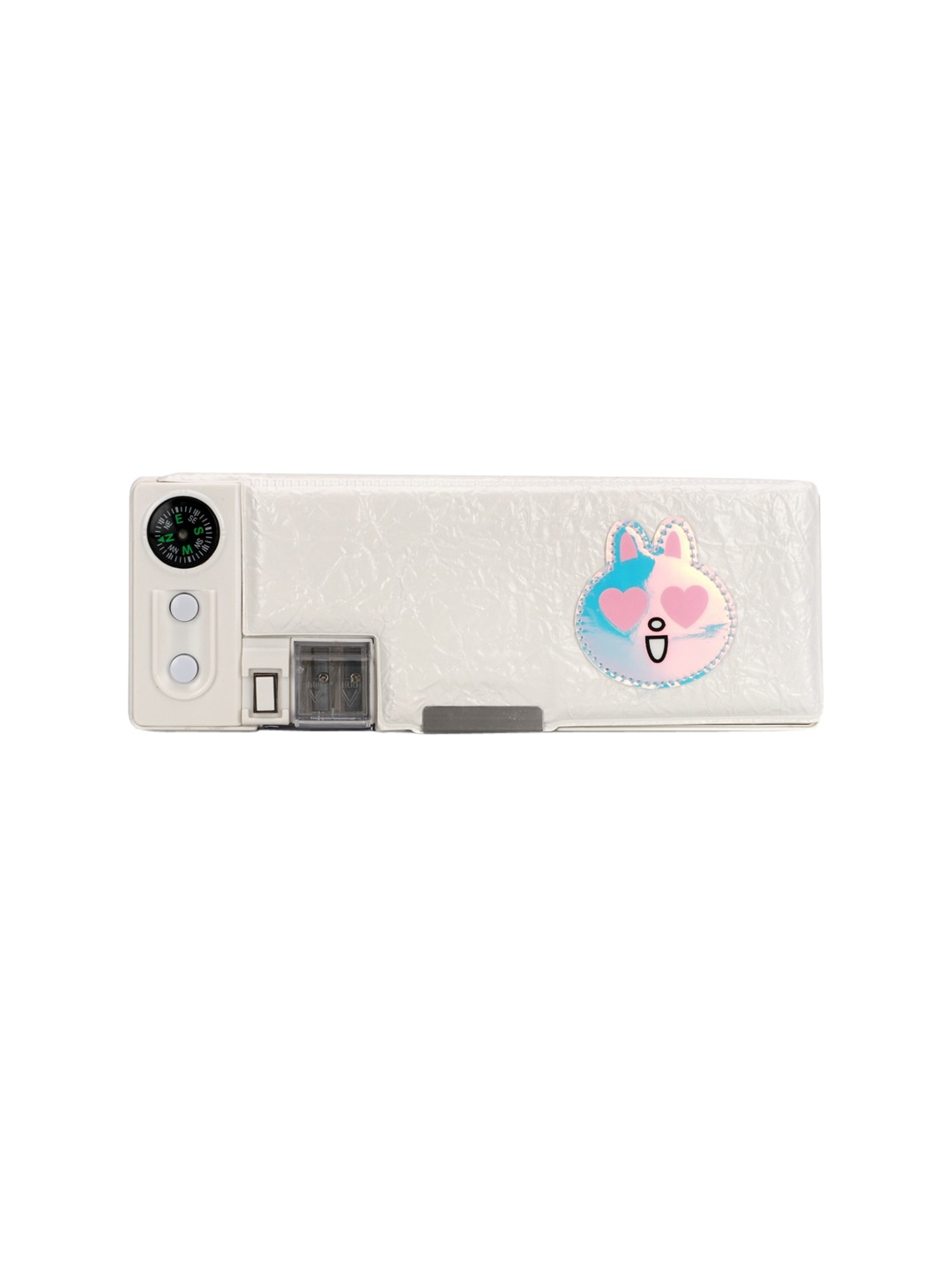 

QIPS Kids White Textured Magnetic Pencil Box