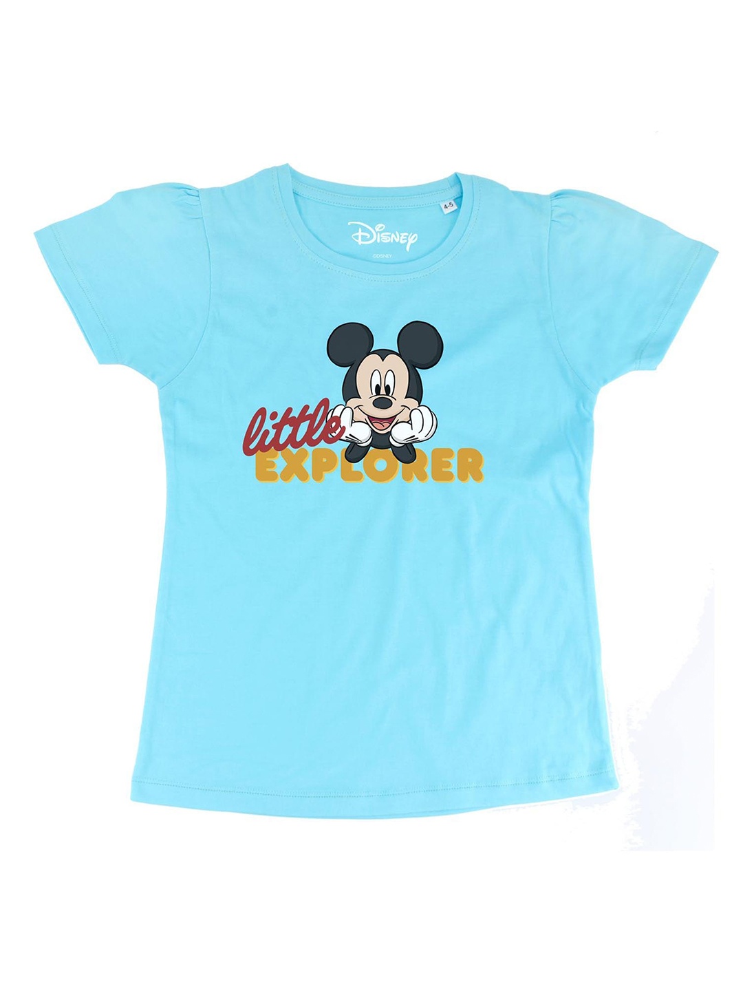 

Disney by Wear Your Mind Girls Blue Mickey Mouse Printed Regular Top