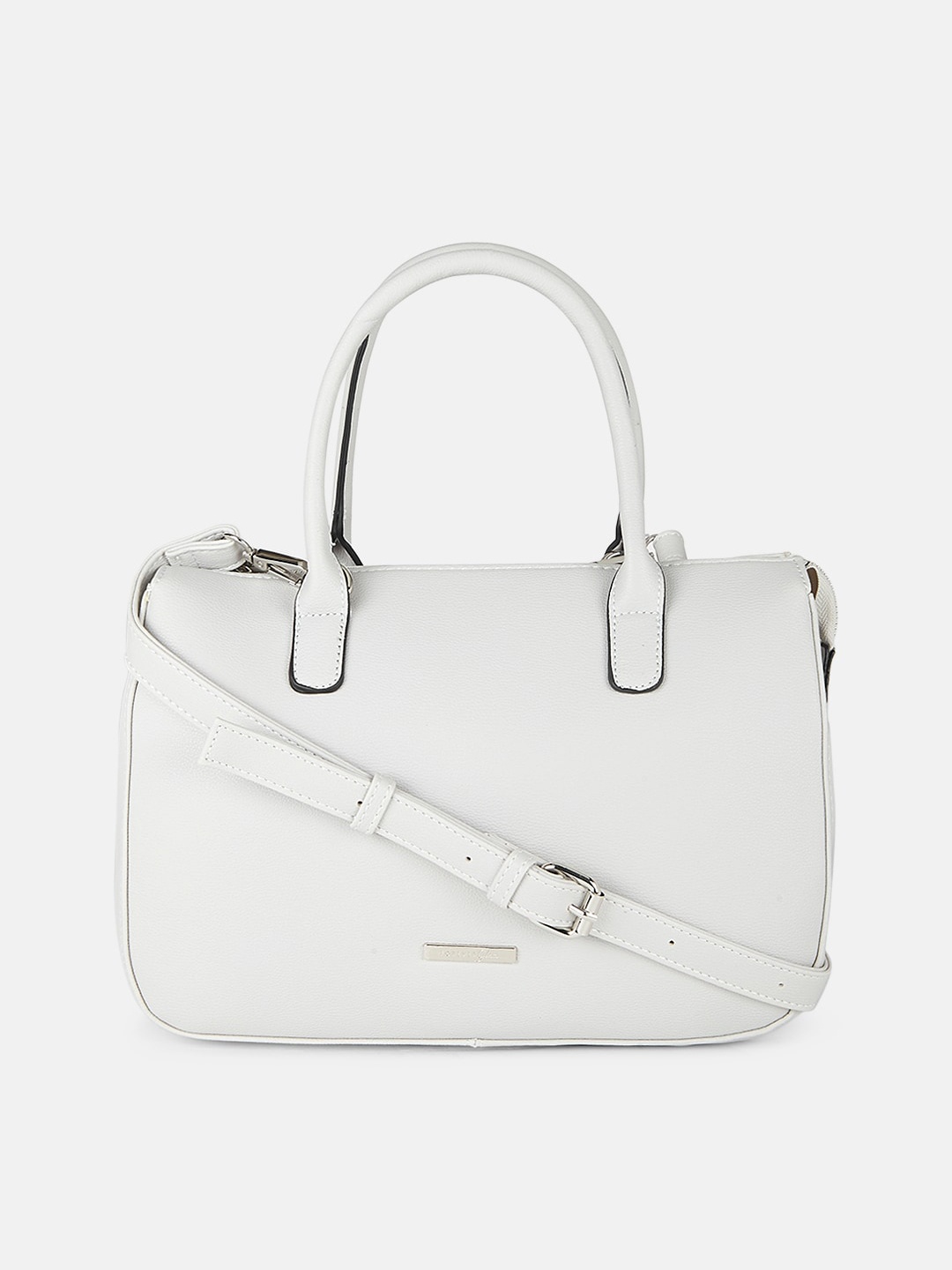 

Forever Glam by Pantaloons White Structured Satchel with Tasselled