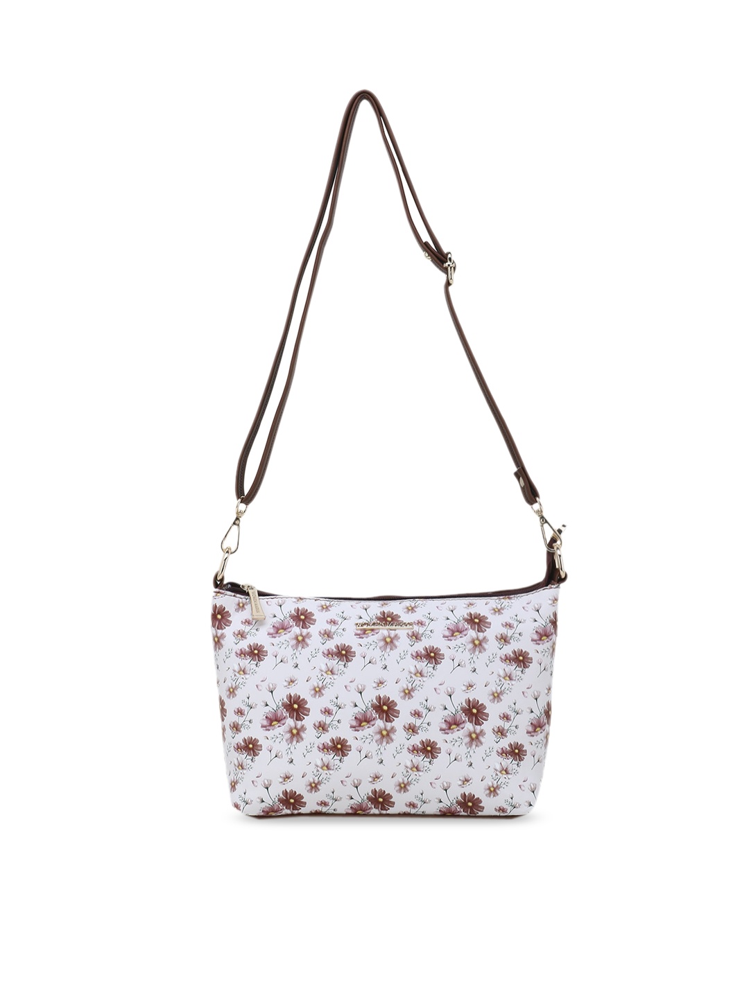 

WOMEN MARKS Brown Floral Printed Structured Sling Bag