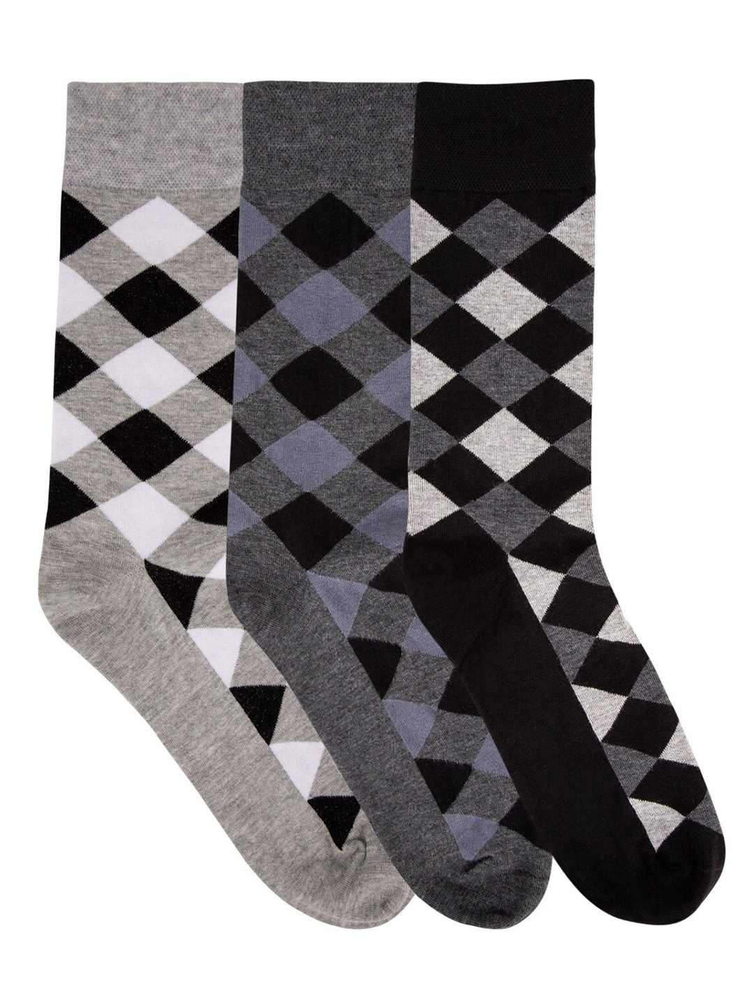 

N2S NEXT2SKIN Men Pack Of 3 Assorted Cotton Calf Length Socks