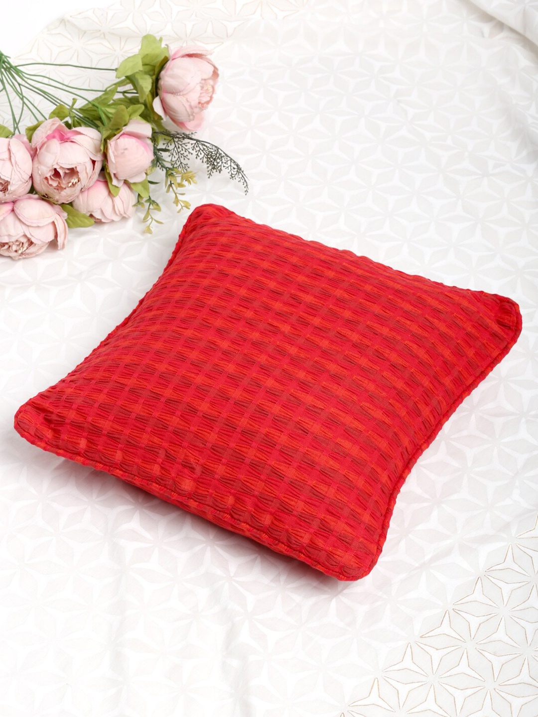 

Fabindia Red Square Cushion Covers