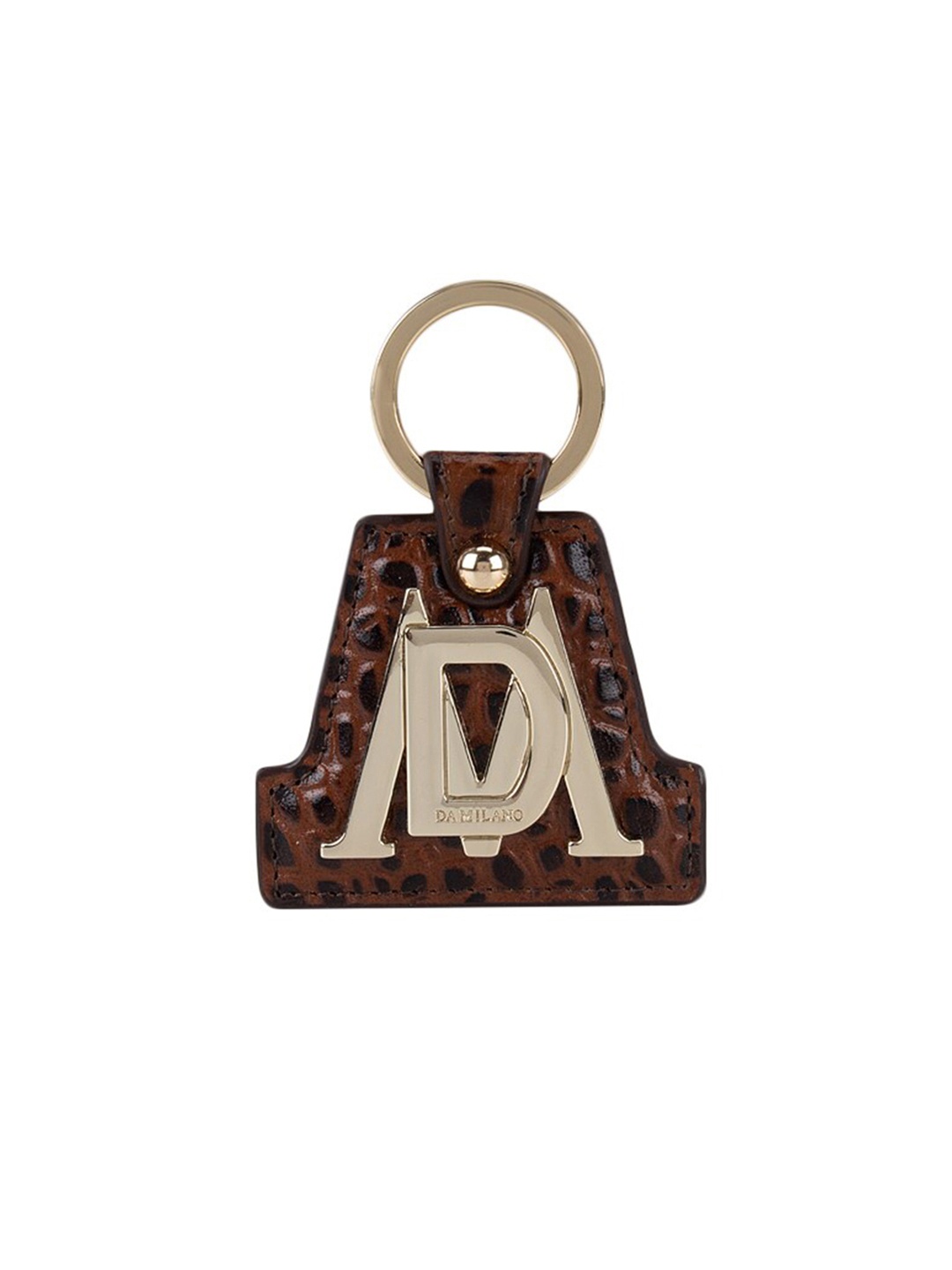 

Da Milano Brown & Black Textured Leather Keychain