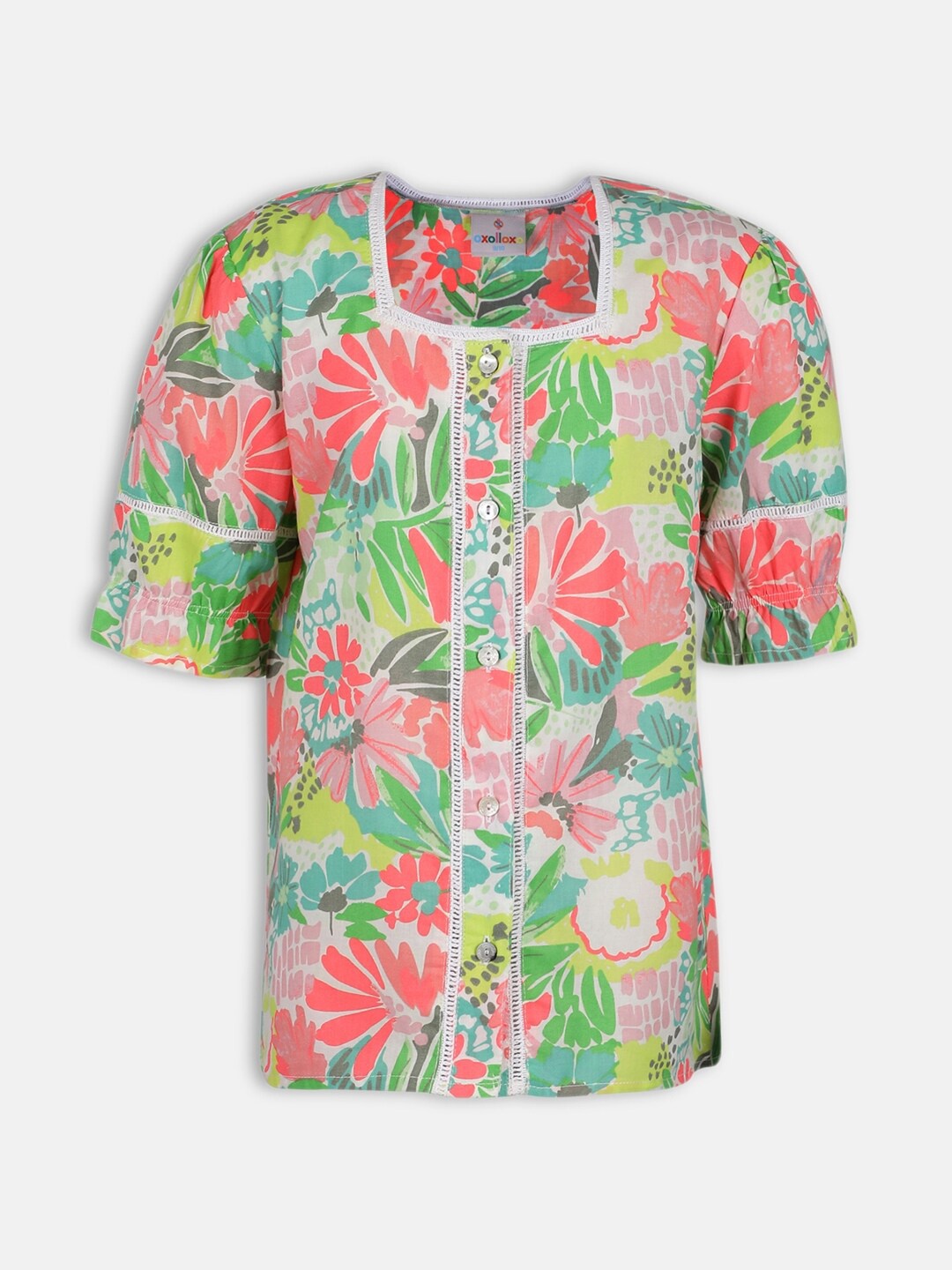 

Oxolloxo Multicoloured Floral Square Neck Top, Multi