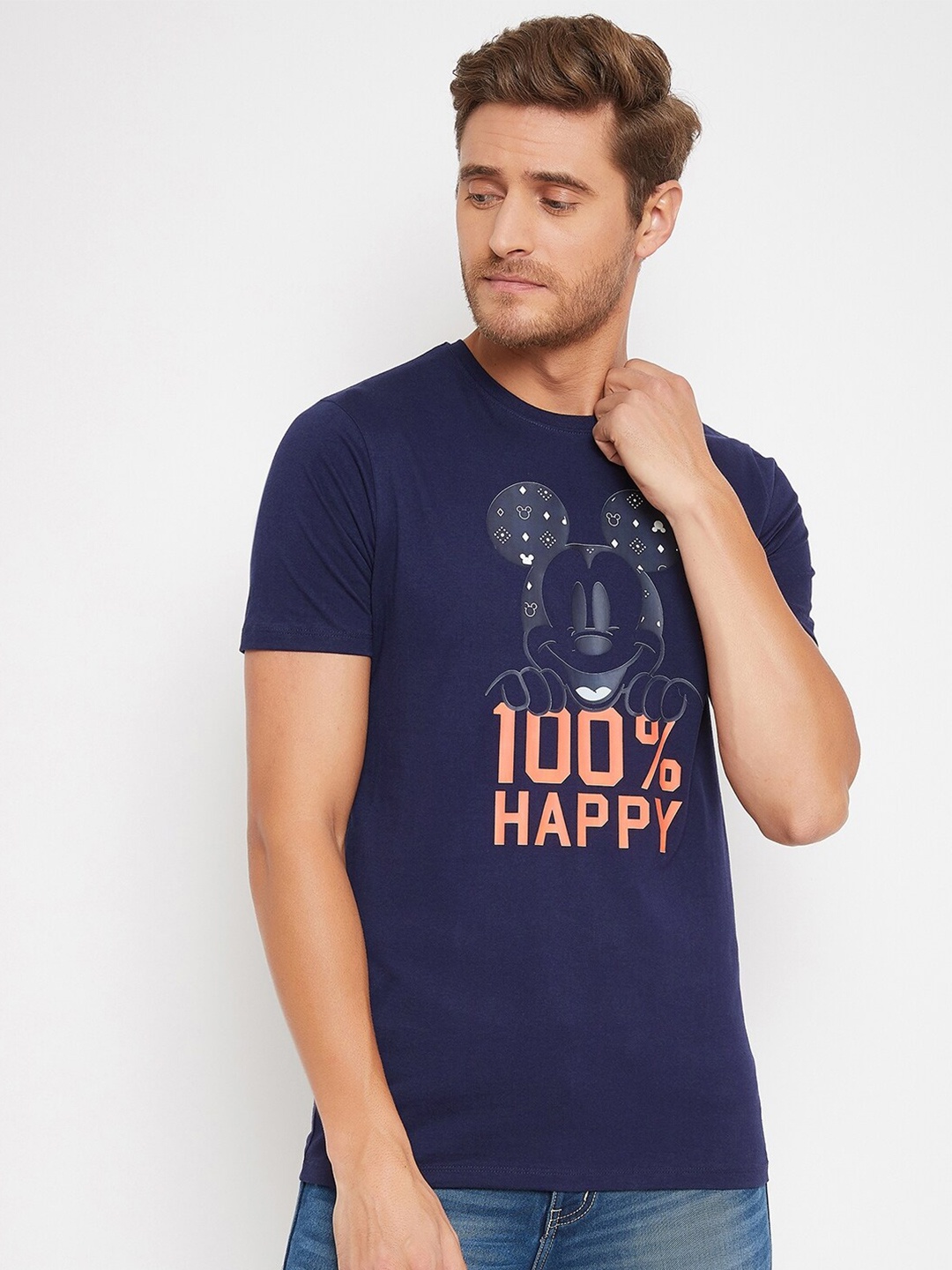 

Disney by Wear Your Mind Men Navy Blue Printed T-shirt
