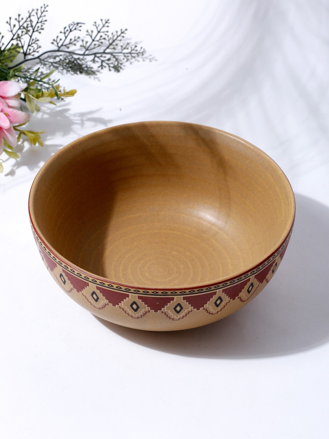 

Fabindia Beige Printed Rega Decal Ceramic Matte Bowl