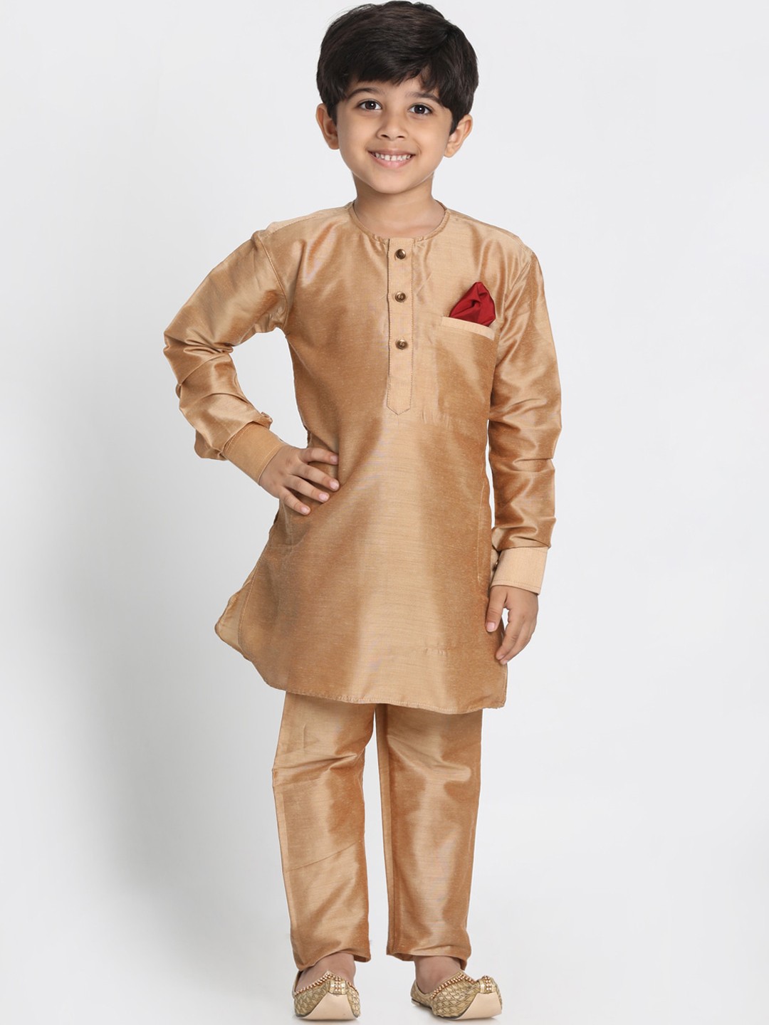 

JBN Creation Boys Gold-Toned Layered Kurti with Trousers