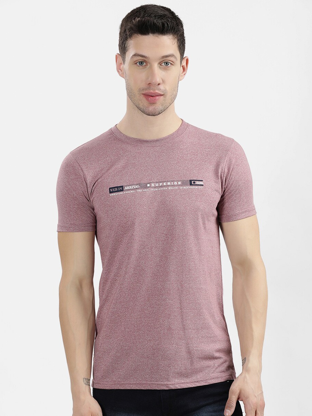 

V2 Value Variety Mens Purple Printed Round Neck Pure Cotton T-shirt
