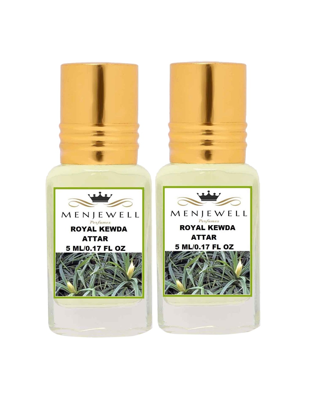 

Menjewell Set of 2 Royal Kewda Attar - 5 ml each, Transparent