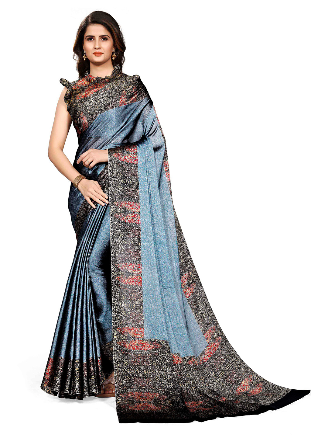 

KALINI Blue & Black Saree