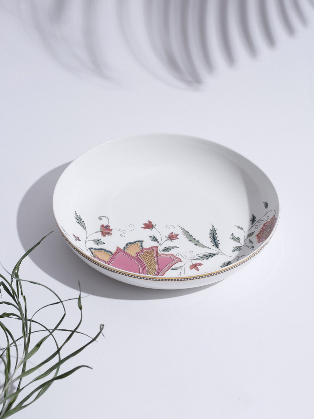 

Fabindia White & Pink Zoya Decal Floral Printed Bone China Glossy Bowl