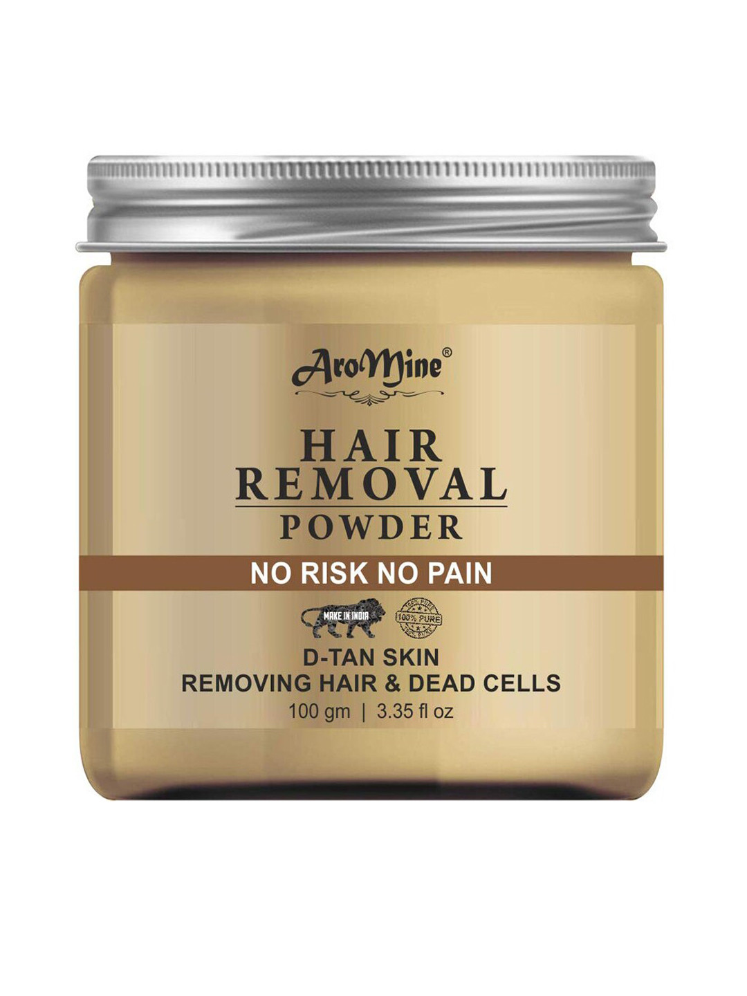 

AroMine Natural & Organic Hair Removal Powder 100gm, Brown
