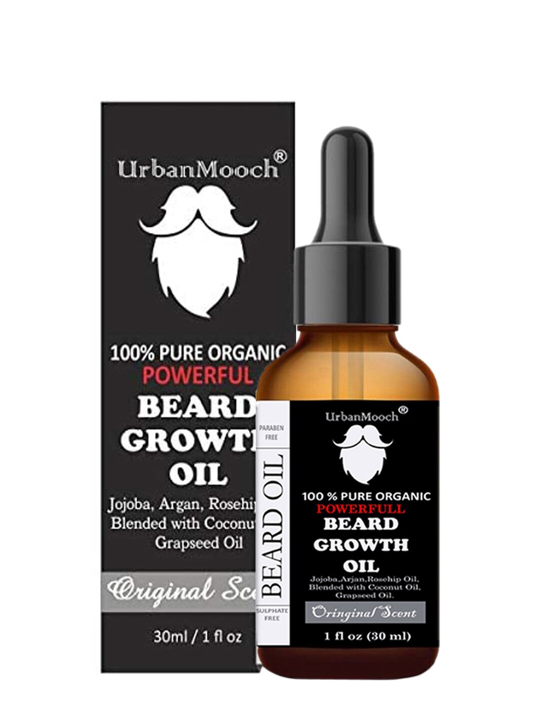 

UrbanMooch Natural & Organic Beard Growth Oil 30 ml, Brown