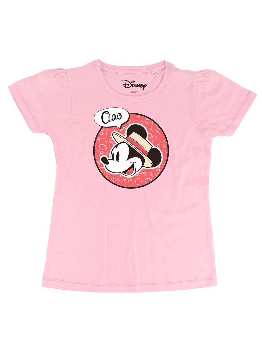 Disney by Wear Your Mind Pink Puff Sleeve Regular Top