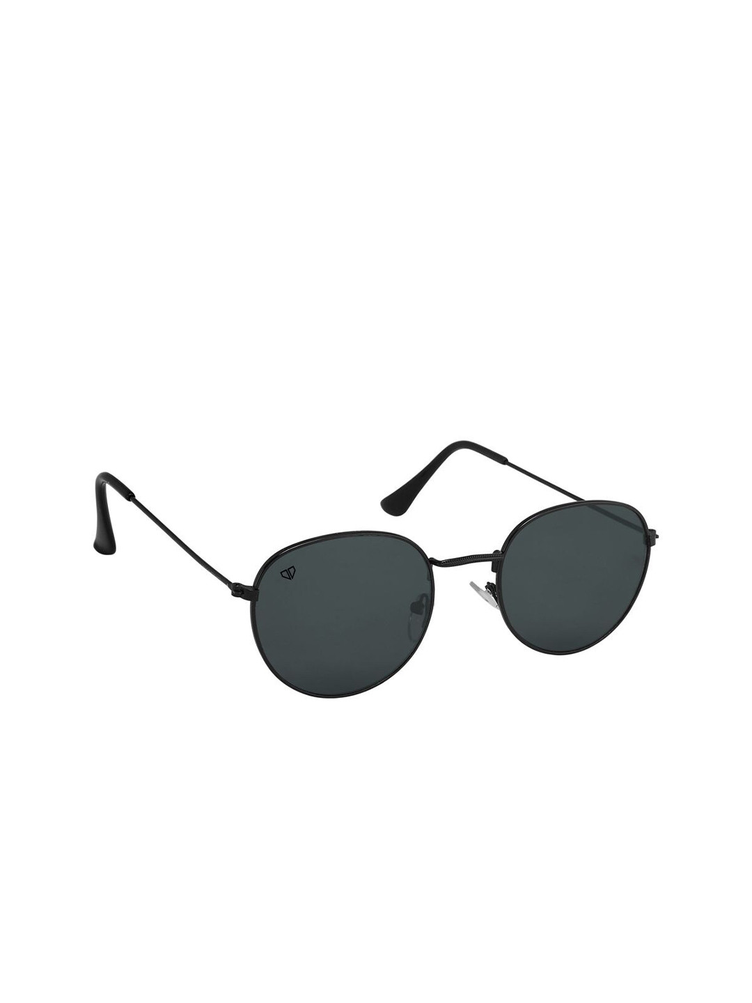 

Walrus Men Black Lens & Black Oval Sunglasses with UV Protected Lens WSGM-RYL-020202