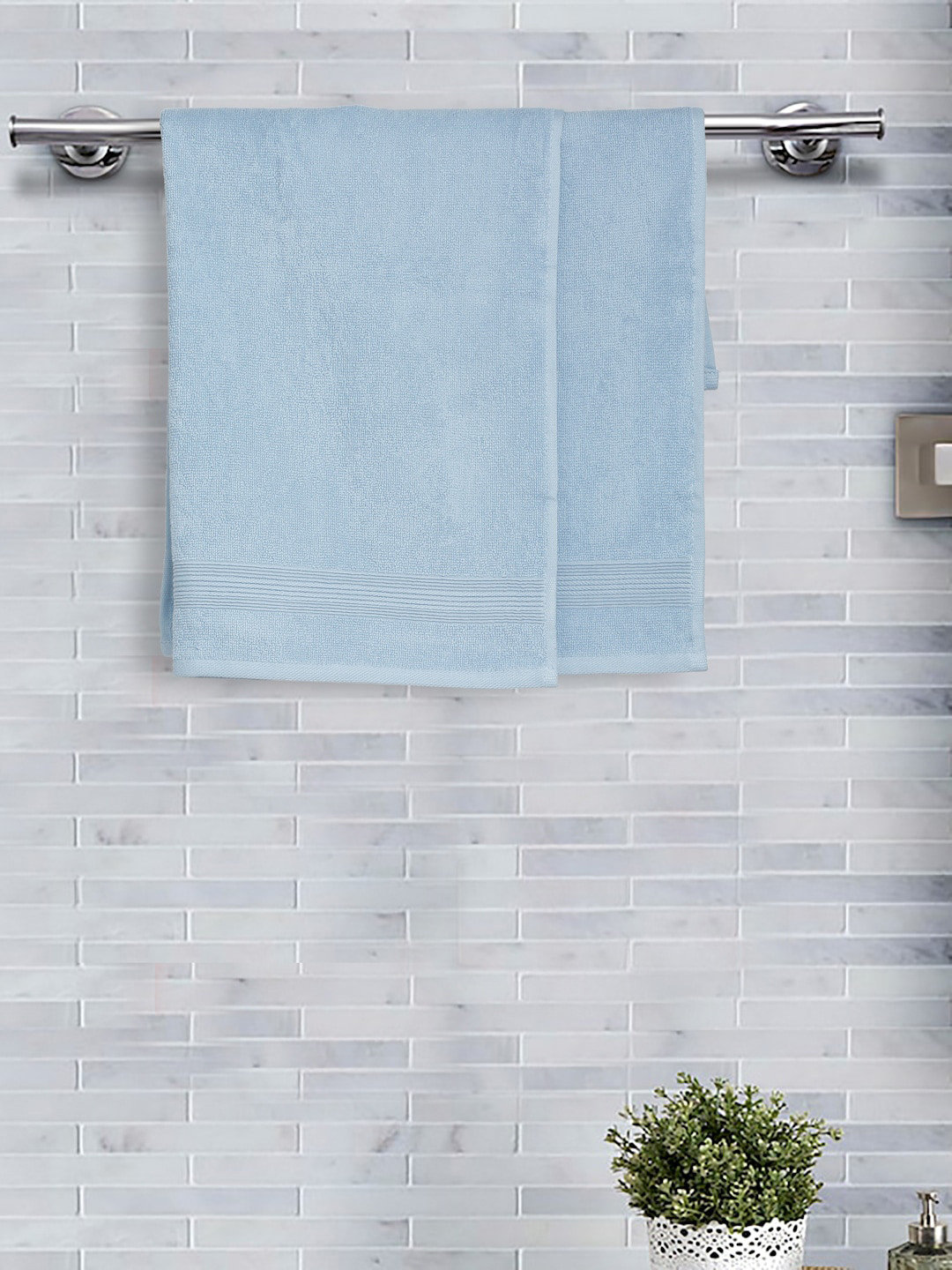 

Fabindia Blue Set of 2 Solid 80 GSM Bath Towels