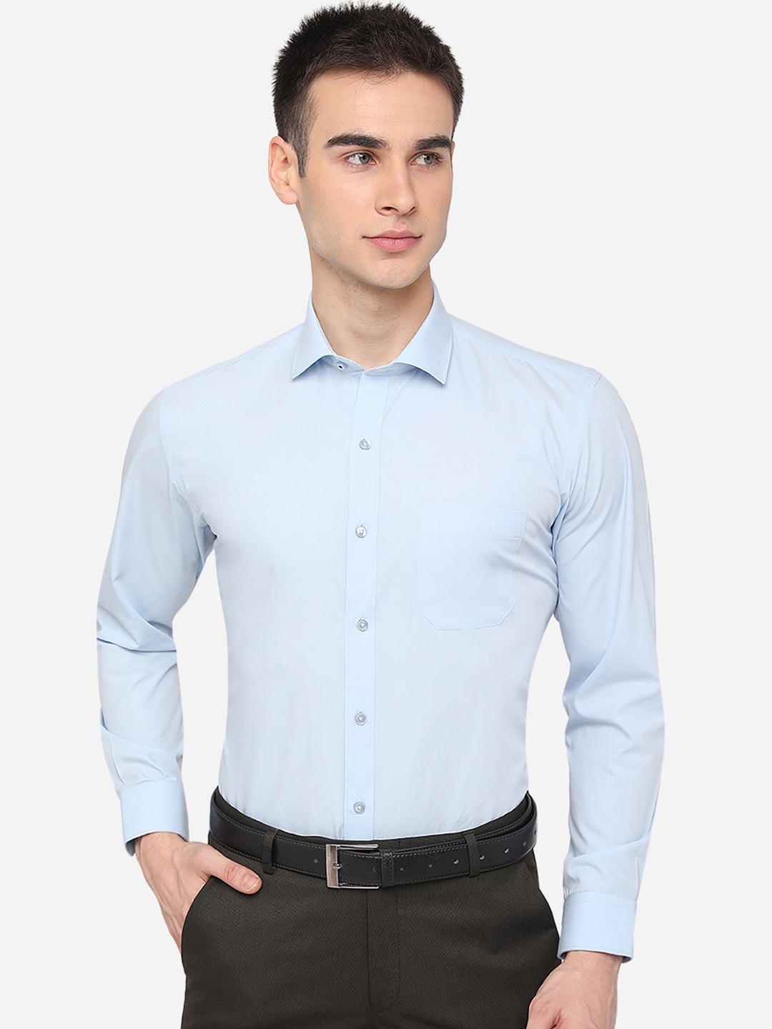 

Greenfibre Men Blue Slim Fit Cotton Formal Shirt