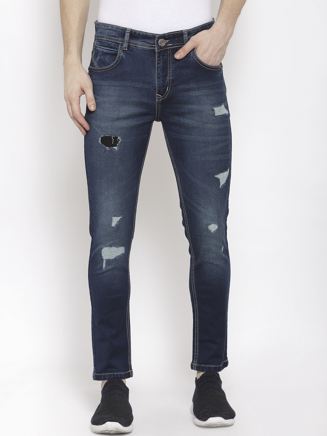 

FEVER Men Blue Slim Fit Mildly Distressed Light Fade Jeans
