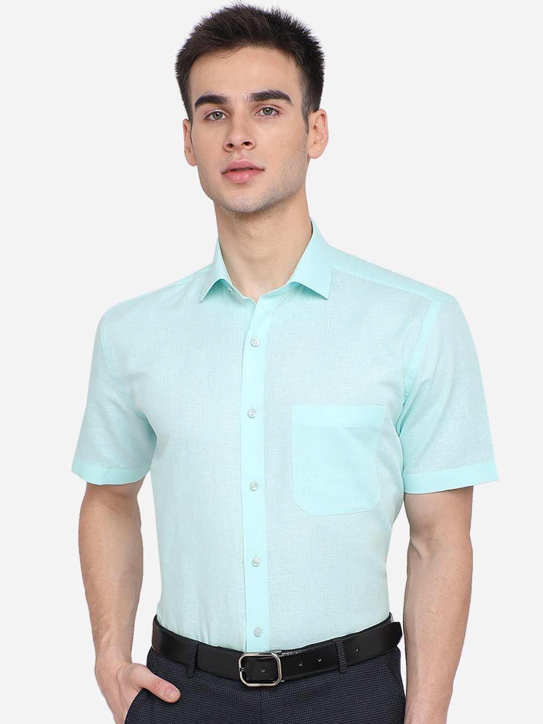 

Greenfibre Men Blue Casual Shirt, Turquoise blue
