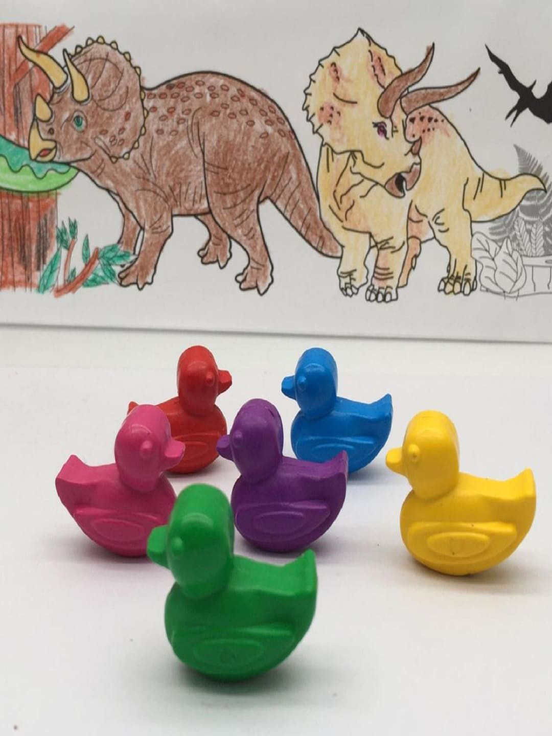 

PASSION PETALS Set of 6 Multicoloured Duck Shaped Non Toxic Washable Drawing Wax Crayons, Multi