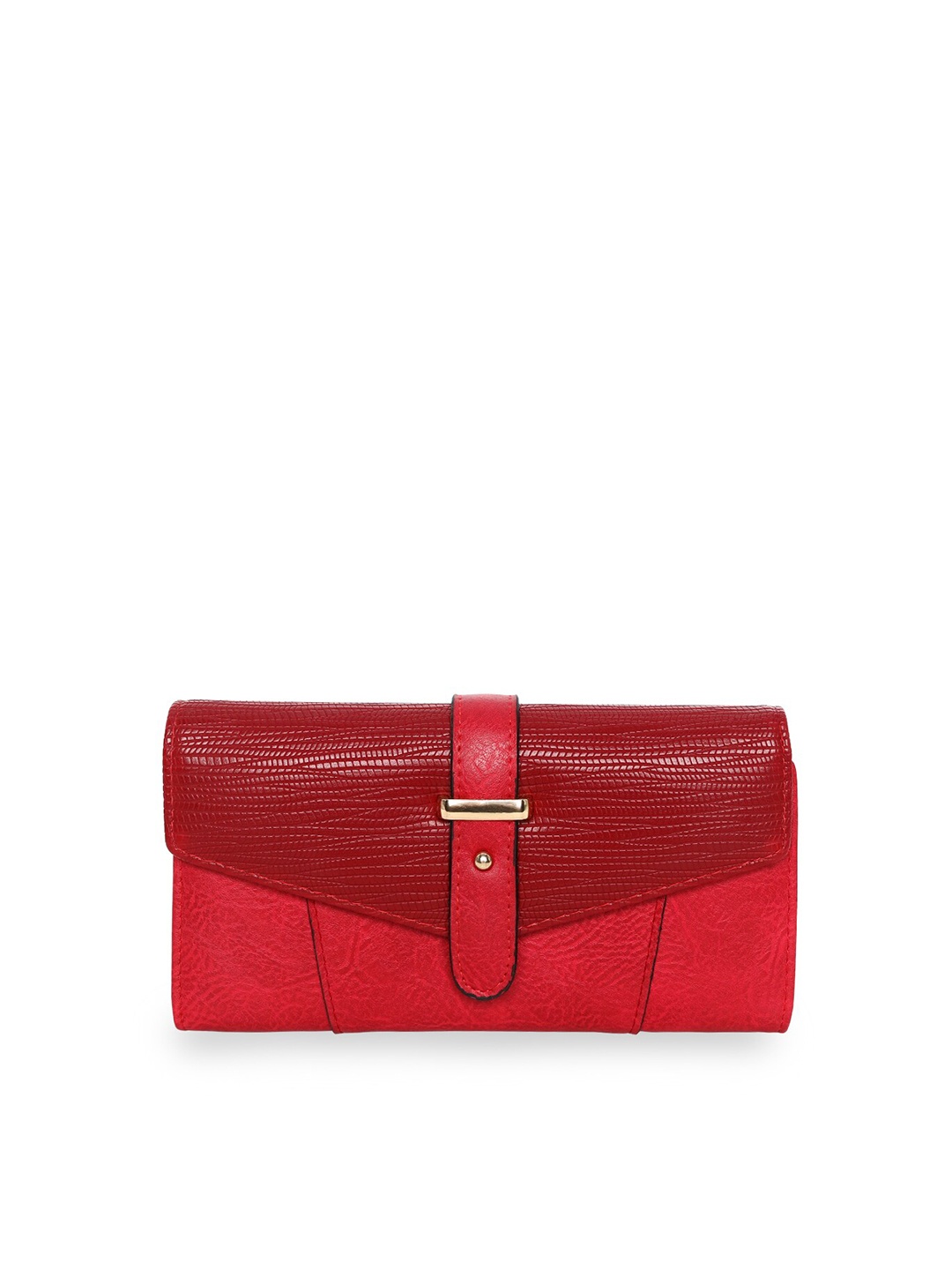 

GIO COLLECTION Women Red & Maroon Textured PU Two Fold Wallet