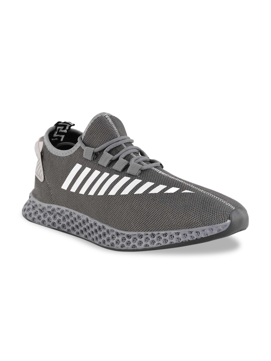 

Ferraiolo Men Grey Woven Design Sneakers