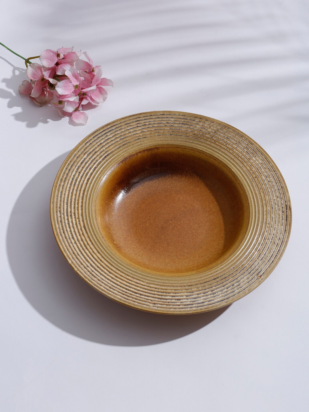 Fabindia Brown Textured Ceramic Jaksh Glazed Bowl