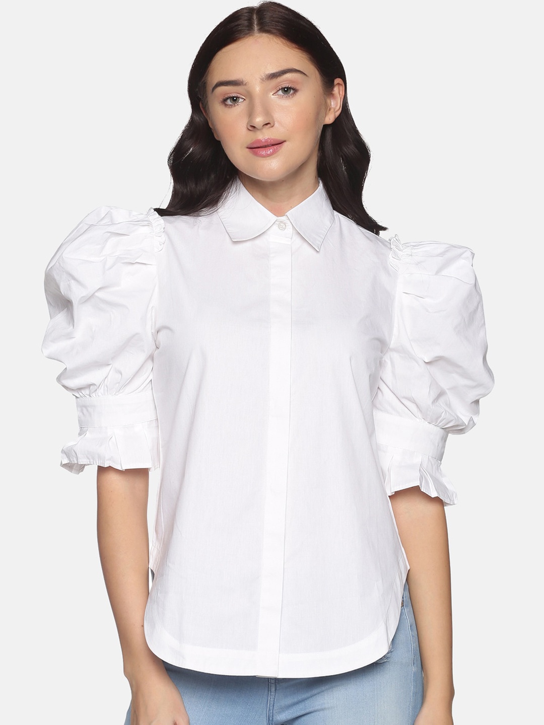 

ISU Women White Casual Shirt