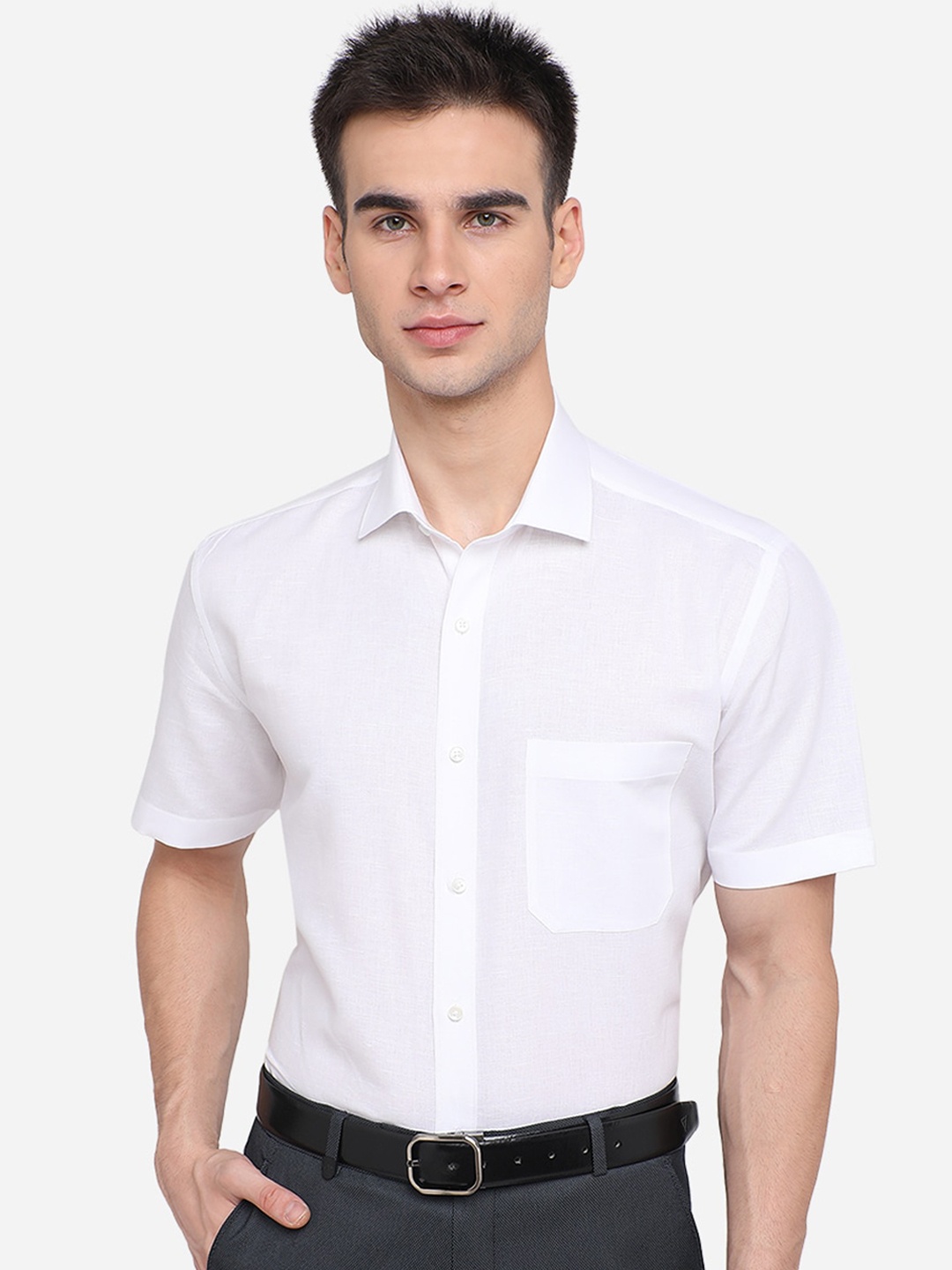

Greenfibre Men White Casual Shirt
