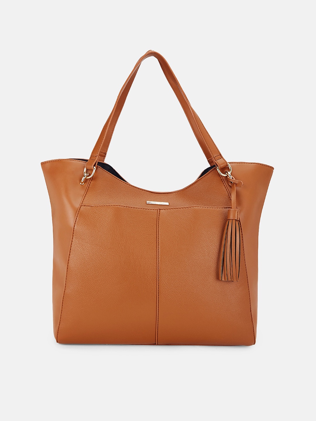 

Forever Glam by Pantaloons Tan Tasselled Structured Shoulder Bag