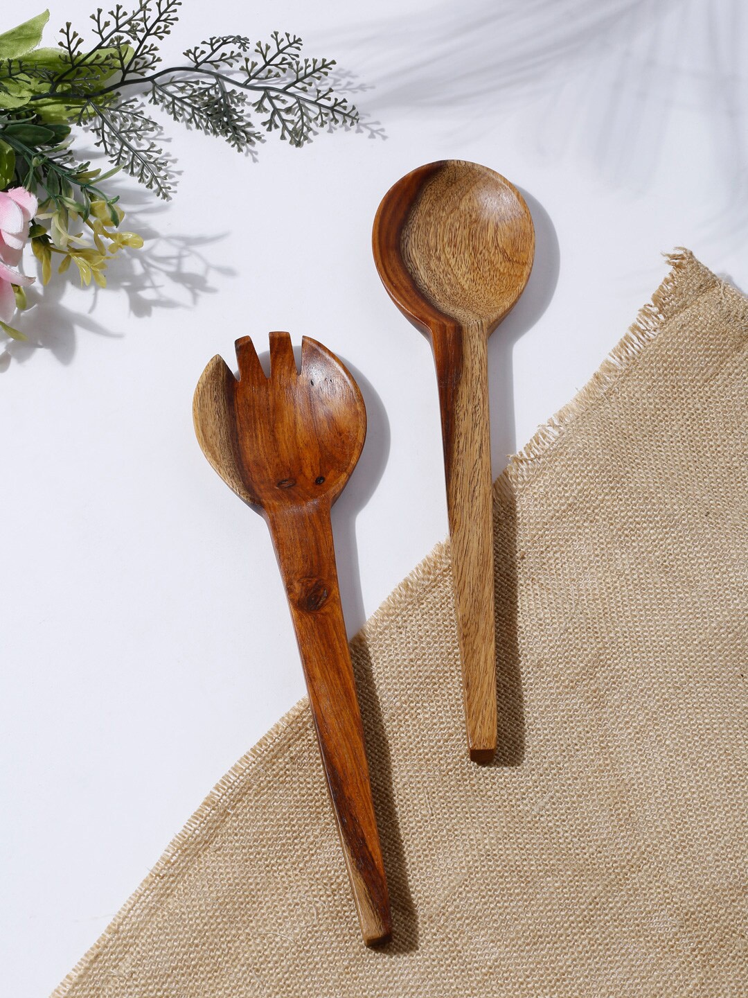 

Fabindia Beige & Brown Set of 2 Wooden Serving Spatulas