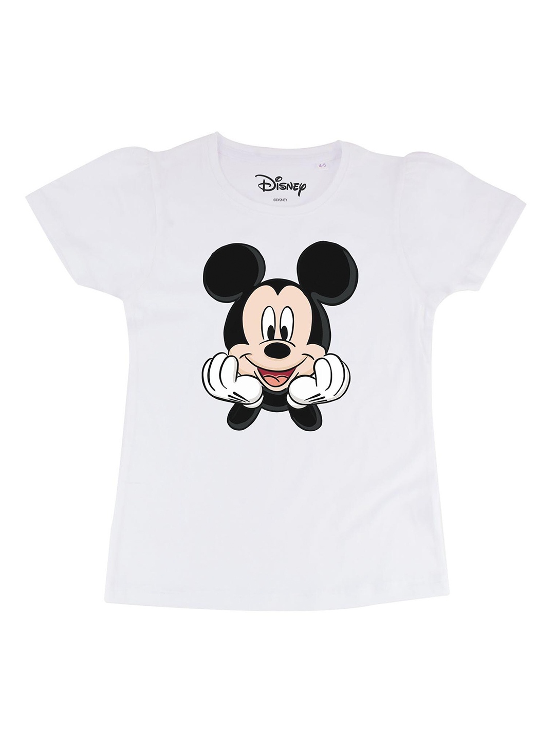 

Disney by Wear Your Mind Girls White Mickey Mouse Printed Top