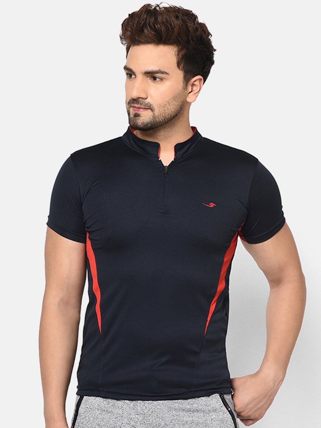 

V2 Value & Variety Men Navy Blue & dark sapphire Colourblocked Polo Collar T-shirt