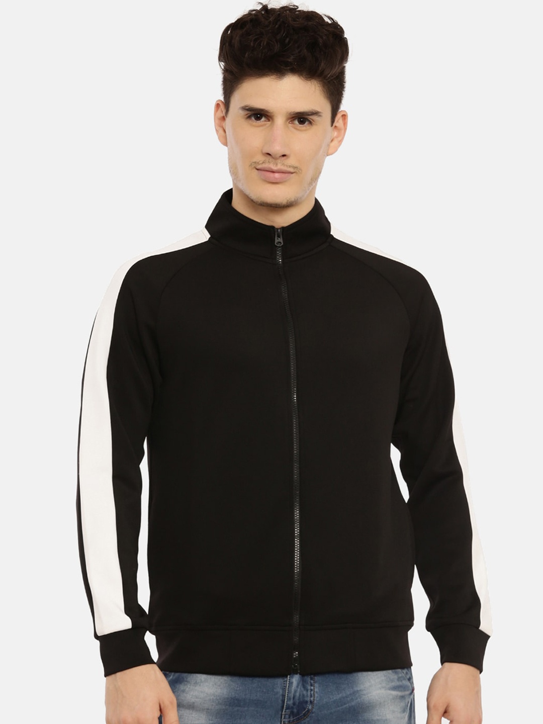 

MASH UNLIMITED Men Black Solid Bomber Jacket