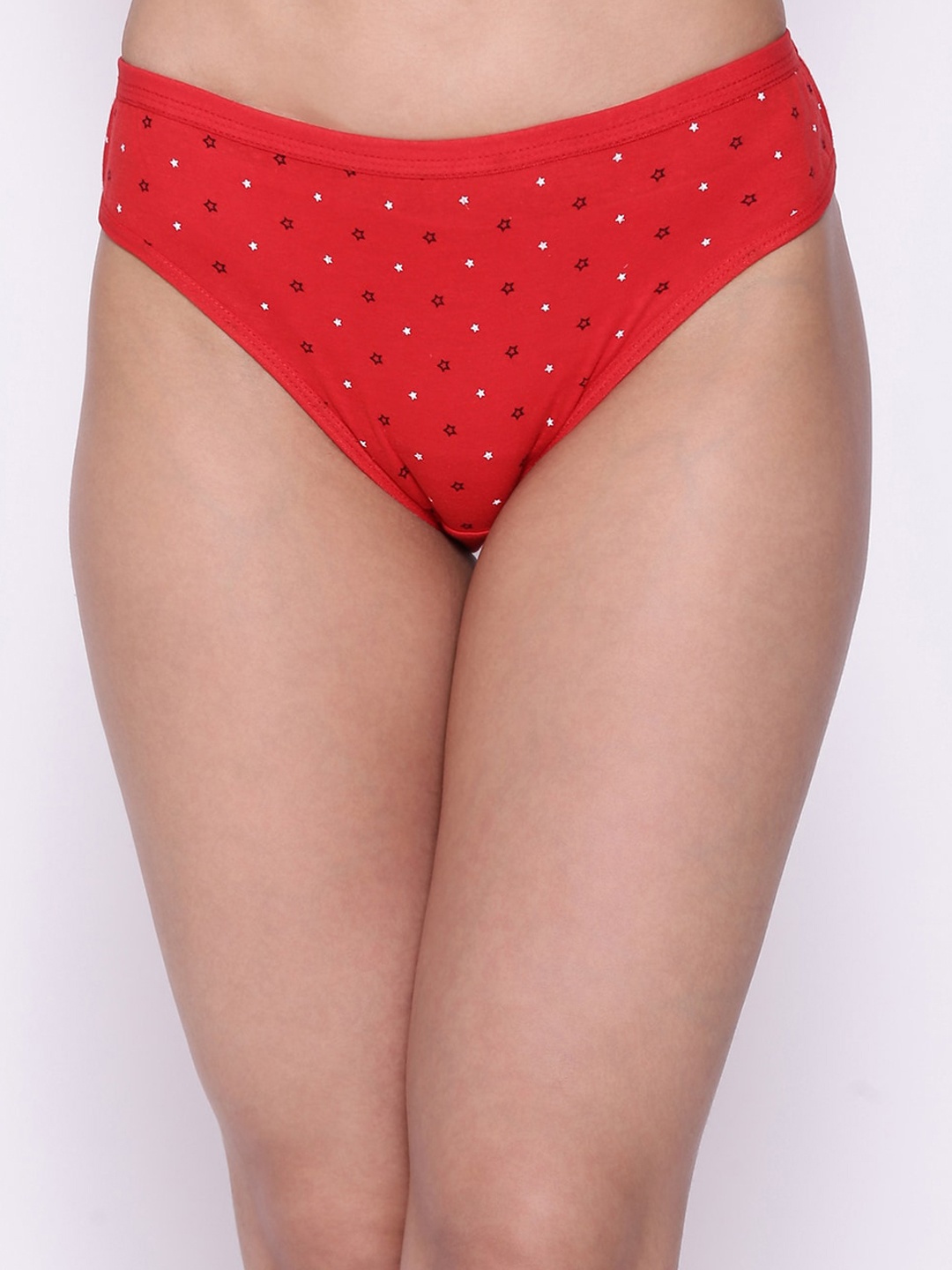 

Clovia Women Red & White Low Waist Printed Cotton Bikini Briefs-PN3465D04XXL