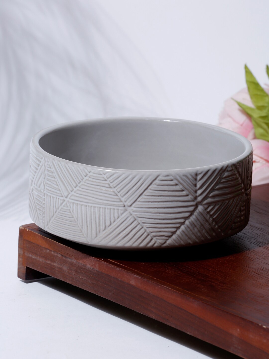 

Fabindia Grey 1 Piece Textured Ceramic Udyati Engraved Bowl