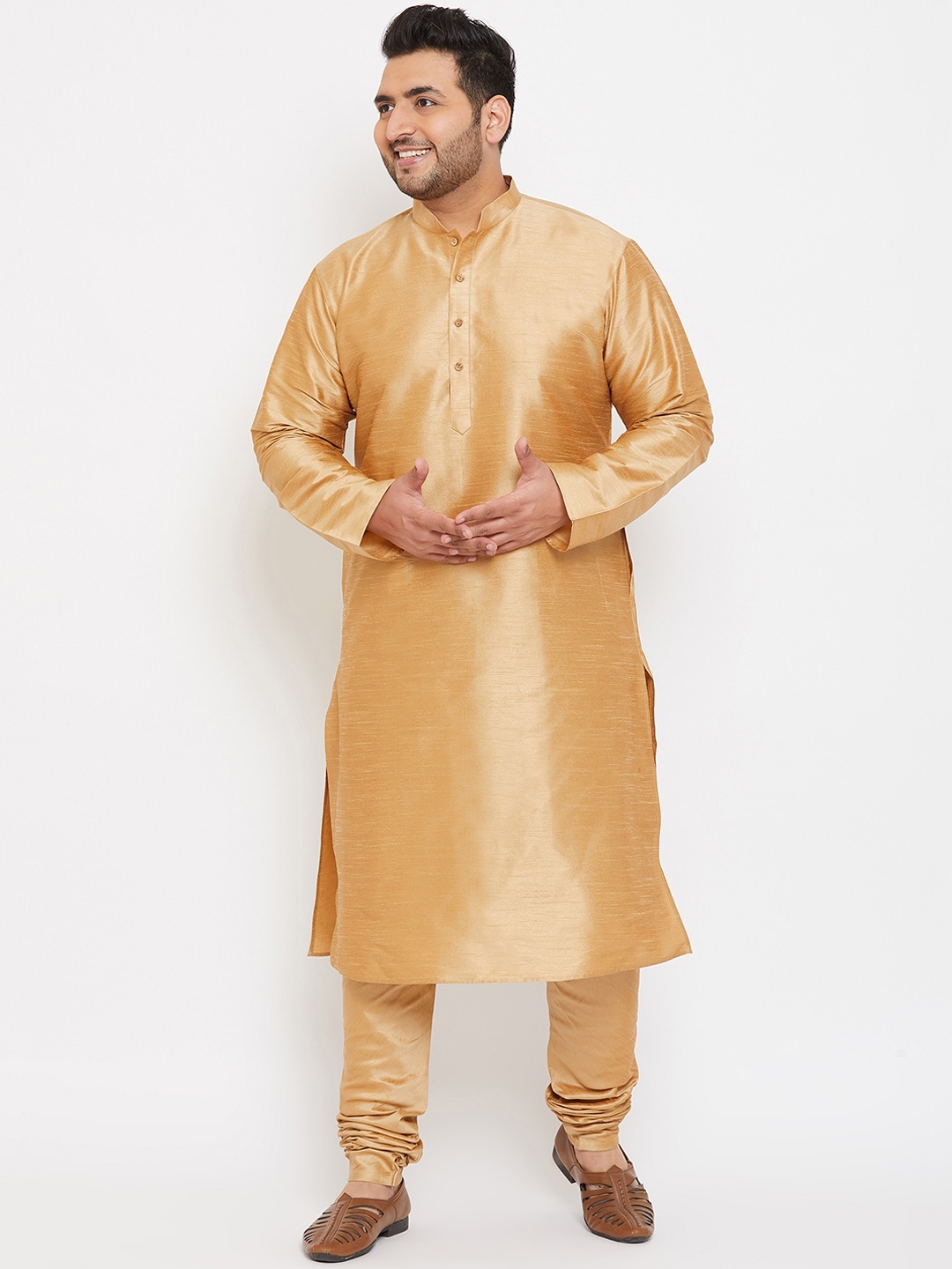 VASTRAMAY Men Gold-Toned Kurta with Pyjamas