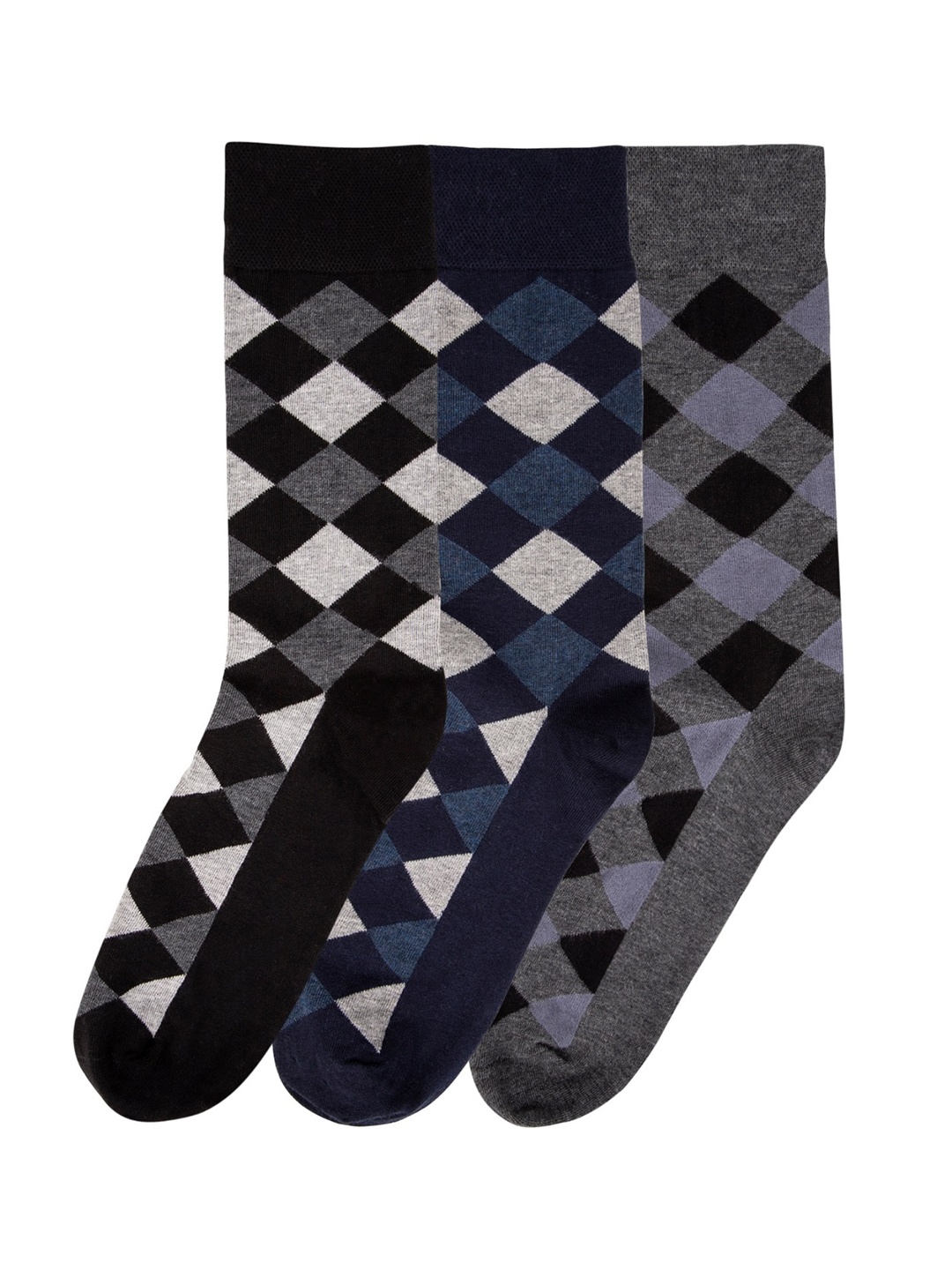 

N2S NEXT2SKIN Men Pack Of 3 Assorted Cotton Calf Length Socks
