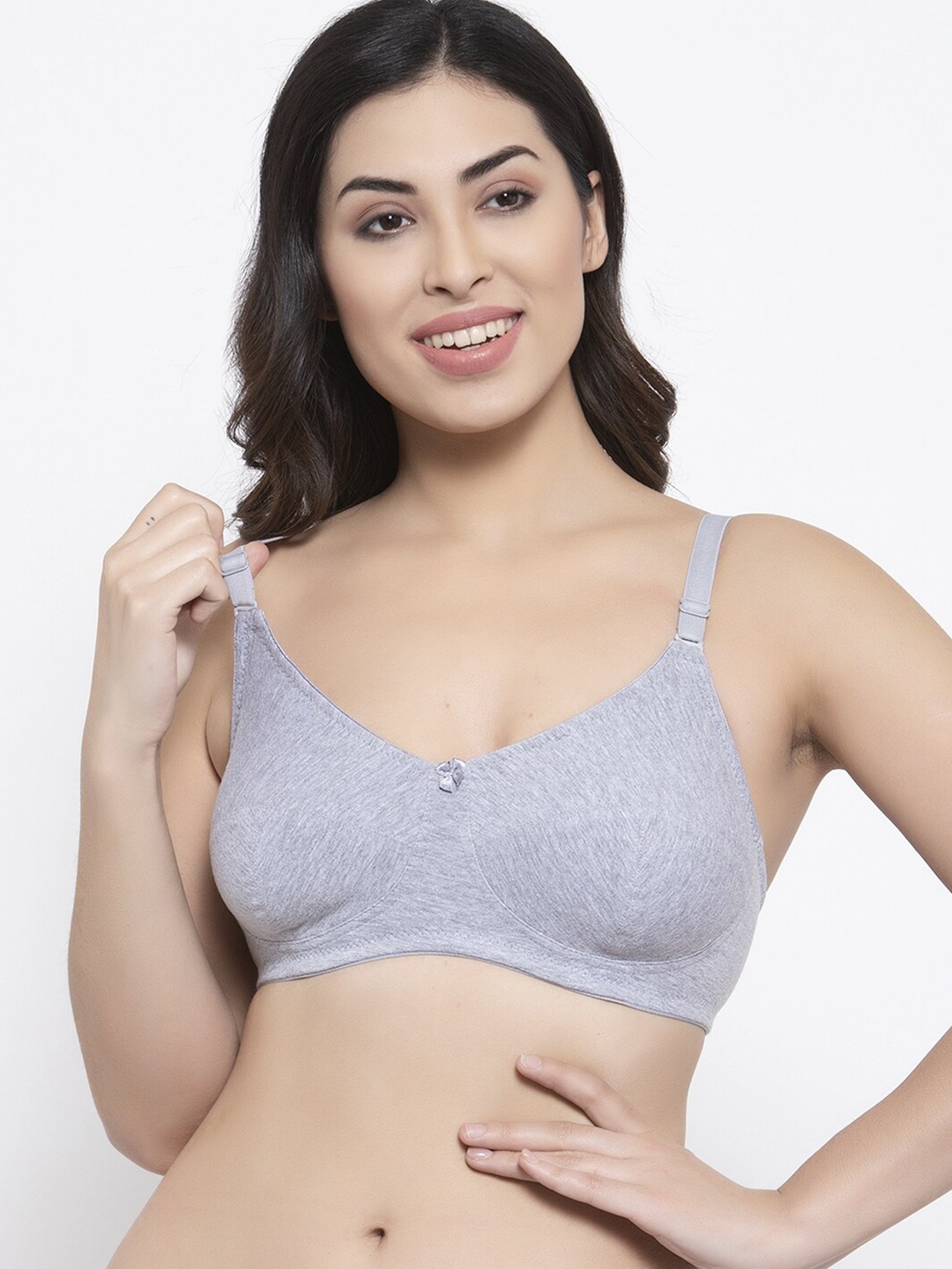

Prag & Co Grey Non-Padded Non-Wired Full Coverage Support Everyday Bra AB30234BG