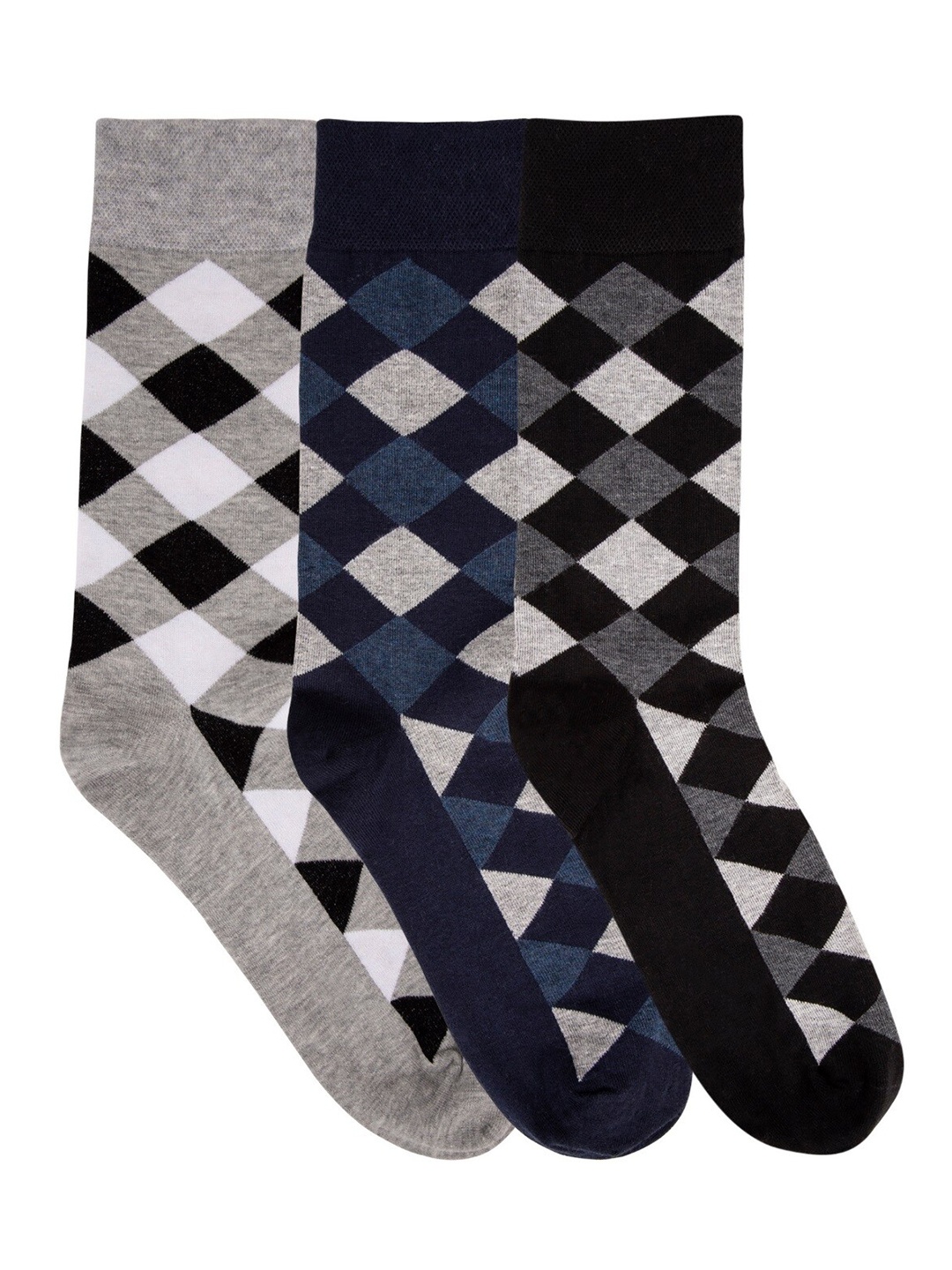

N2S NEXT2SKIN Men Pack Of 3 Assorted Cotton Calf Length Socks