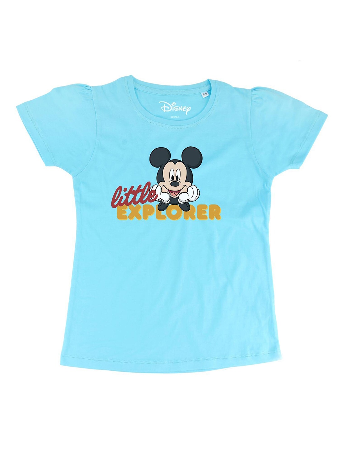 

Disney by Wear Your Mind Girls Blue Mickey Mouse Printed Regular Top