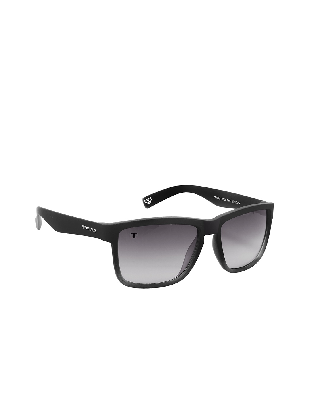 

Walrus Men Black Lens & Black Rectangle Sunglasses with UV Protected Lens