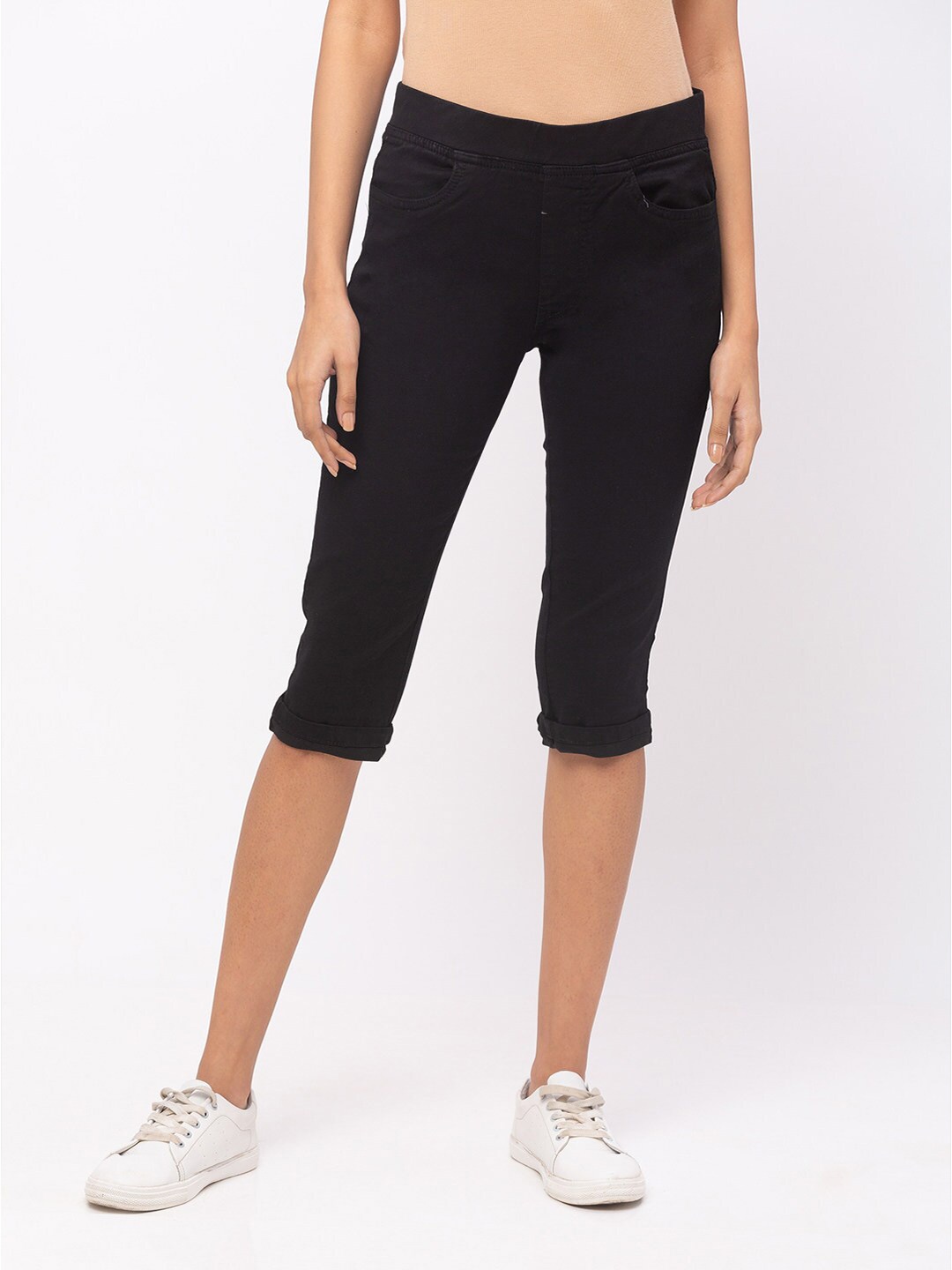 

ZOLA Womens Black Knee Length Jegging