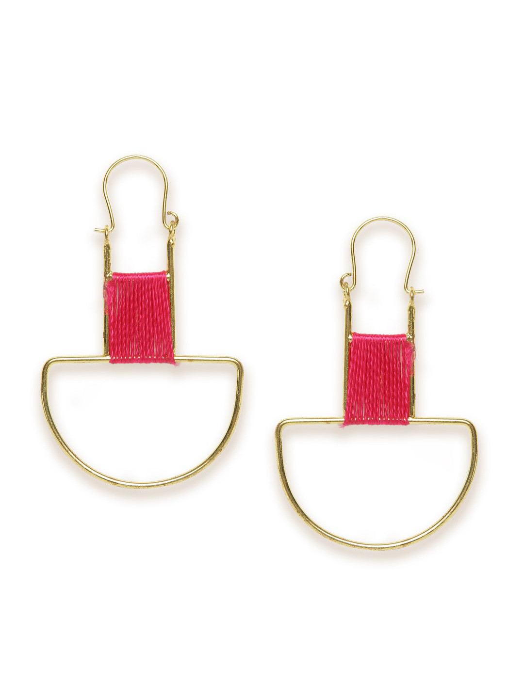 

Fabindia Gold-Toned With Thread Detail Contemporary Drop Earrings