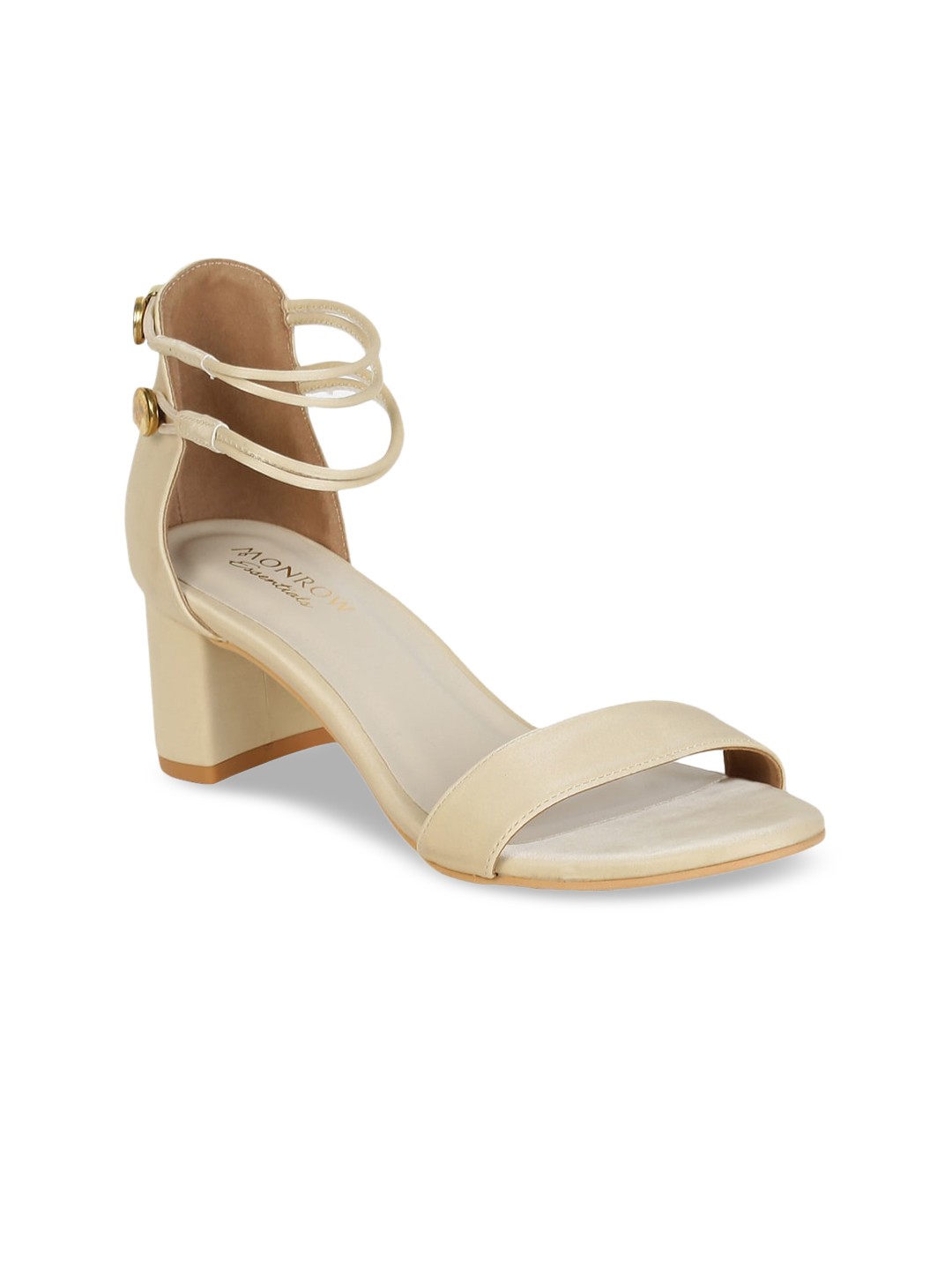 

Monrow Women Beige PU Block Sandals